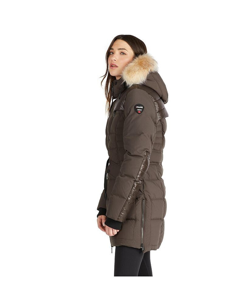 Pajar women's Alia Mixed Media Quilted Parka with Detachable Hood