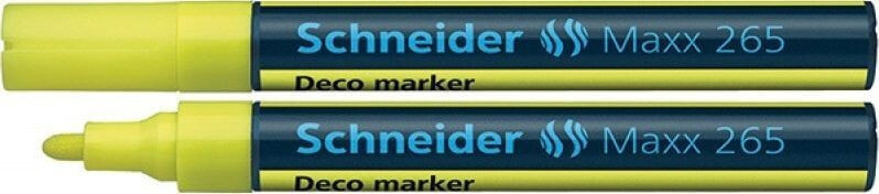 Набор фломастеров для рисования Schneider Marker kredowy SCHNEIDER Maxx 265 Deco, okrągły, 2-3mm, zawieszka, żółty
