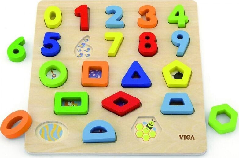 Viga Viga 50119 Puzzle sorter kształtów cyfry i krztałty