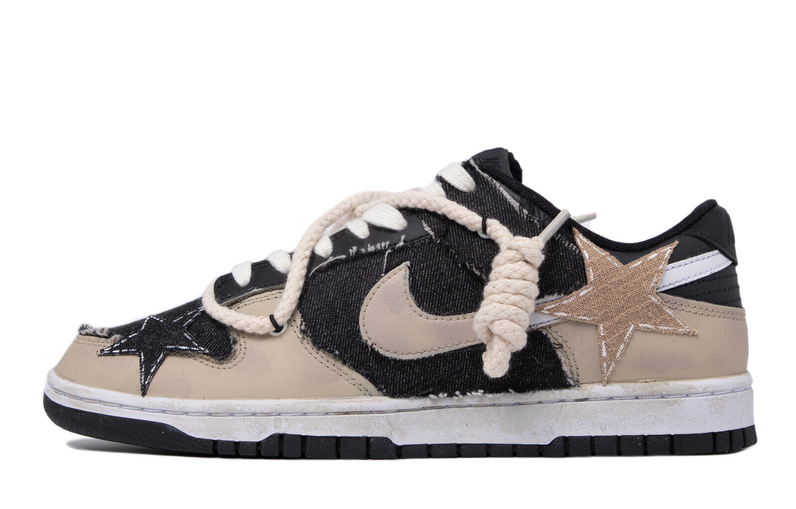 【定制球鞋】 Nike Dunk Low 定制界的达芬奇 复古 星星 情侣 解构 简约 低帮 板鞋 GS 黑白灰 / Кроссовки Nike Dunk Low DH9765-002