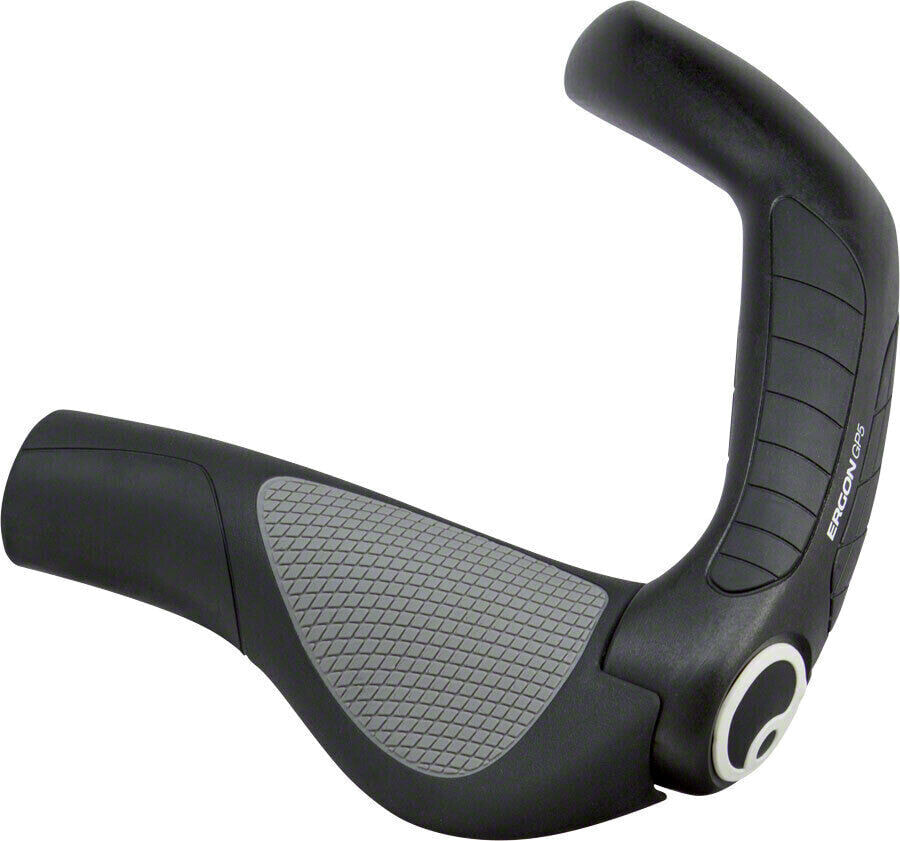 Ergon GP5 Grips - Black/Gray, Lock-On, Small