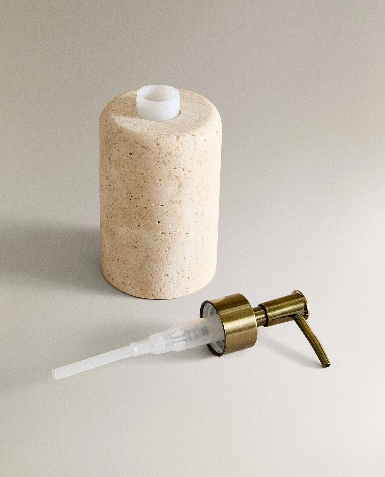 Beige marble soap dispenser