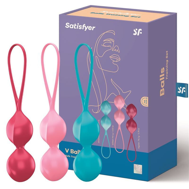 Анальные бусы или шарики Satisfyer Pack of 3 Ben-Wa Balls V-Balls 2020 Version Silicone