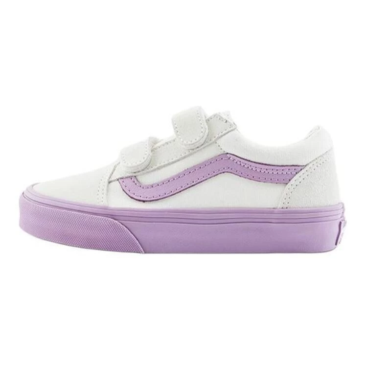 Vans Old Skool Anti-Slip Wear-Resistant Low-Top Kids' Skateboarding Shoes White Purple Kids'