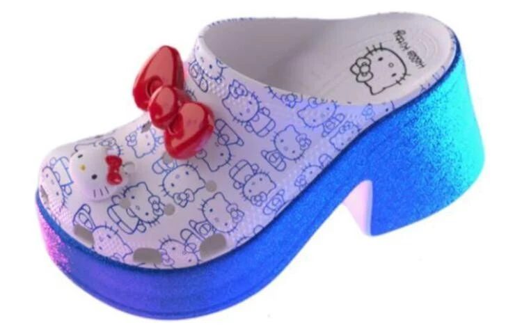 Crocs Siren Clog Hello Kitty 50th Anniversary Blue Glitter Women's