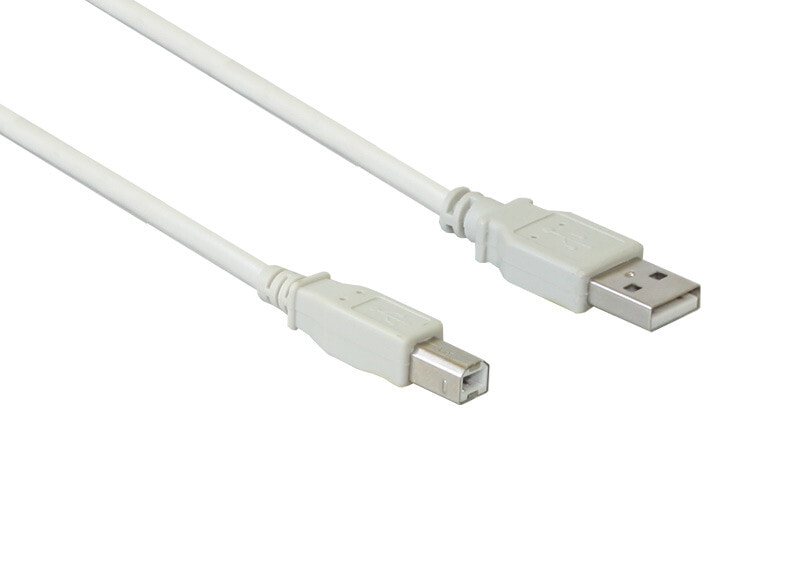 Alcasa USB 2.0 A/B, 0.25m USB кабель 0,25 m USB A USB B Белый 2510-025