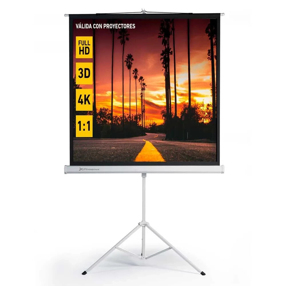 PHOENIX TECHNOLOGIES Portable 80´´ projection screen with tripod 1.45x1.45 m