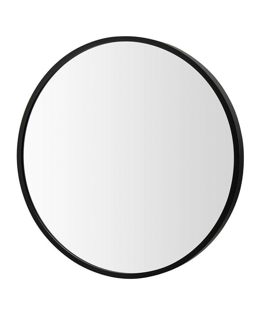 Costway 16''Round Wall Mounted Bathroom Mirror Aluminum Alloy Frame Decor Mirror