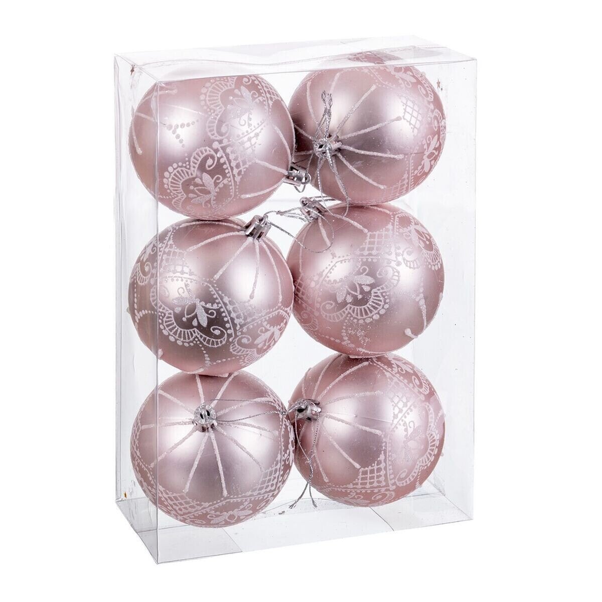 Ёлочные шарики Розовый Пластик 8 cm (6 штук)