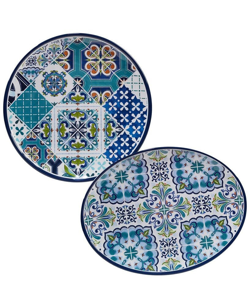 Certified International certified Mosaic 2 Piece Melamine Platter Set