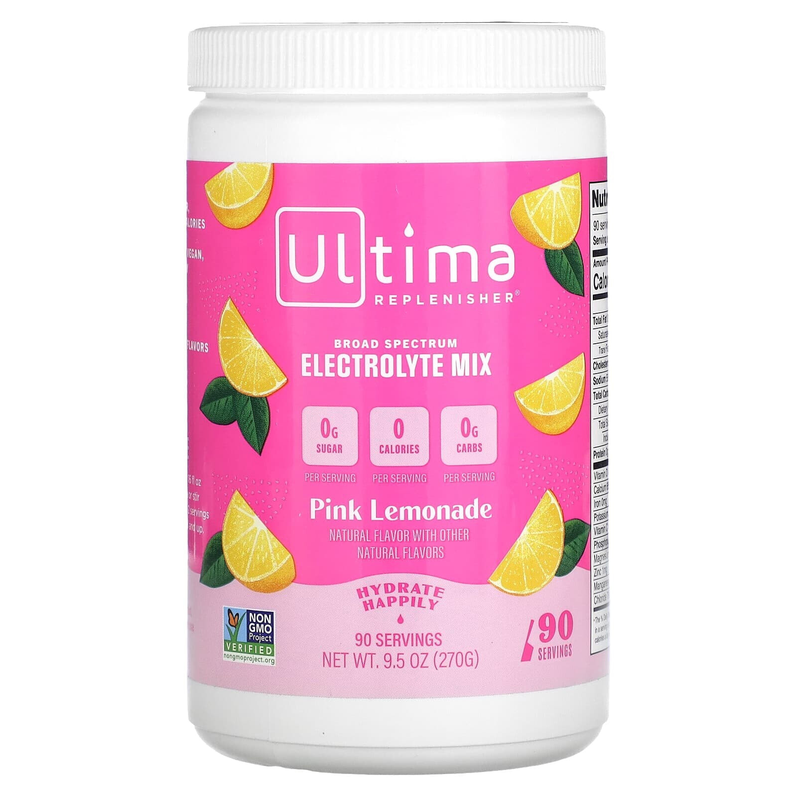 Ultima Replenisher, Смесь электролитов, розовый лимонад, 270 г (9,5 унции)