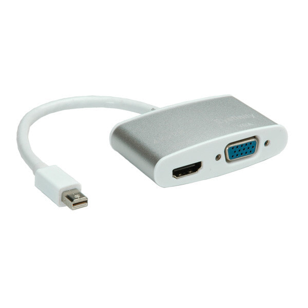 ROLINE 12.03.3161 кабельный разъем/переходник Mini DisplayPort VGA + HDMI Серебристый