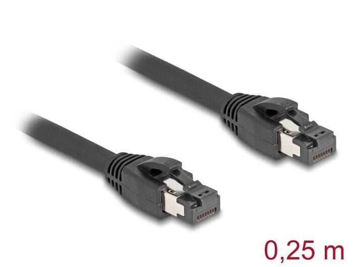 RJ45 Netzwerkkabel Cat.8.1 S/FTP 25 cm bis 40 Gbps schwarz - Network - CAT 8