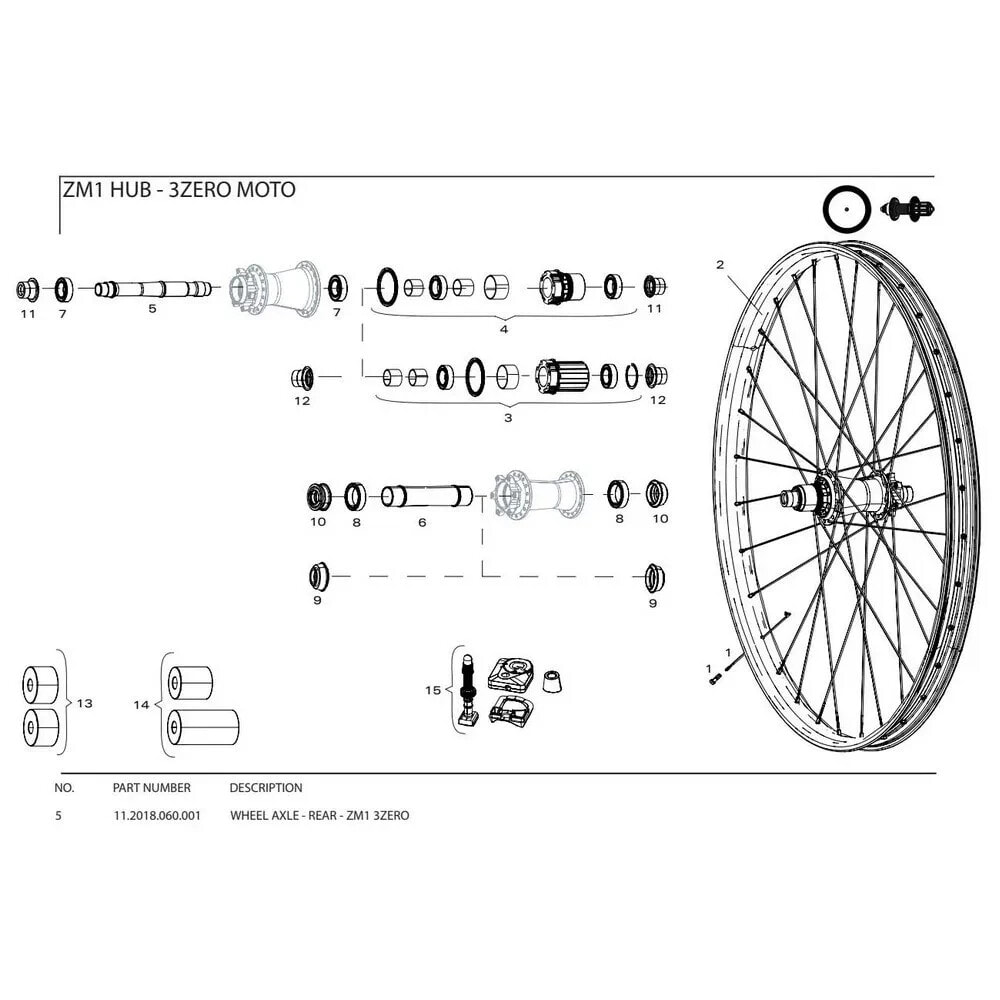 SRAM Rear Wheel Axle ZM1 3Zero