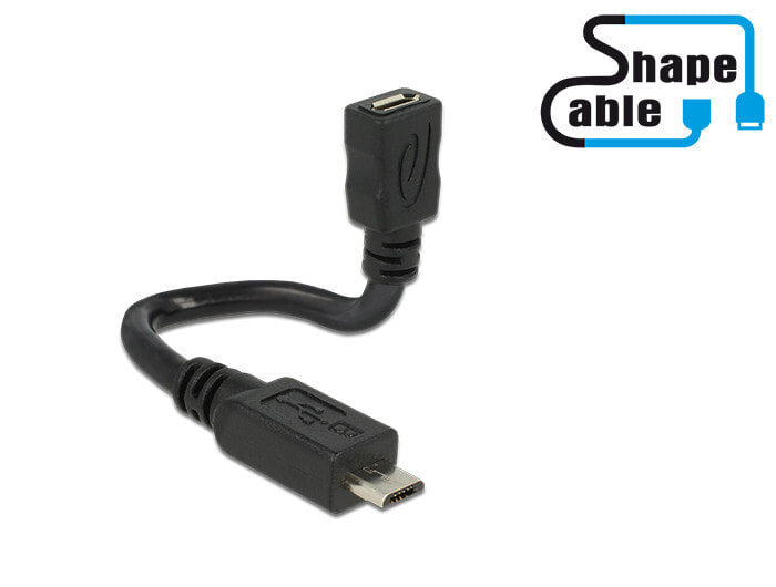 DeLOCK 0.15m, 2xUSB2.0 Micro-B USB кабель 0,15 m 2.0 Micro-USB B Черный 83923