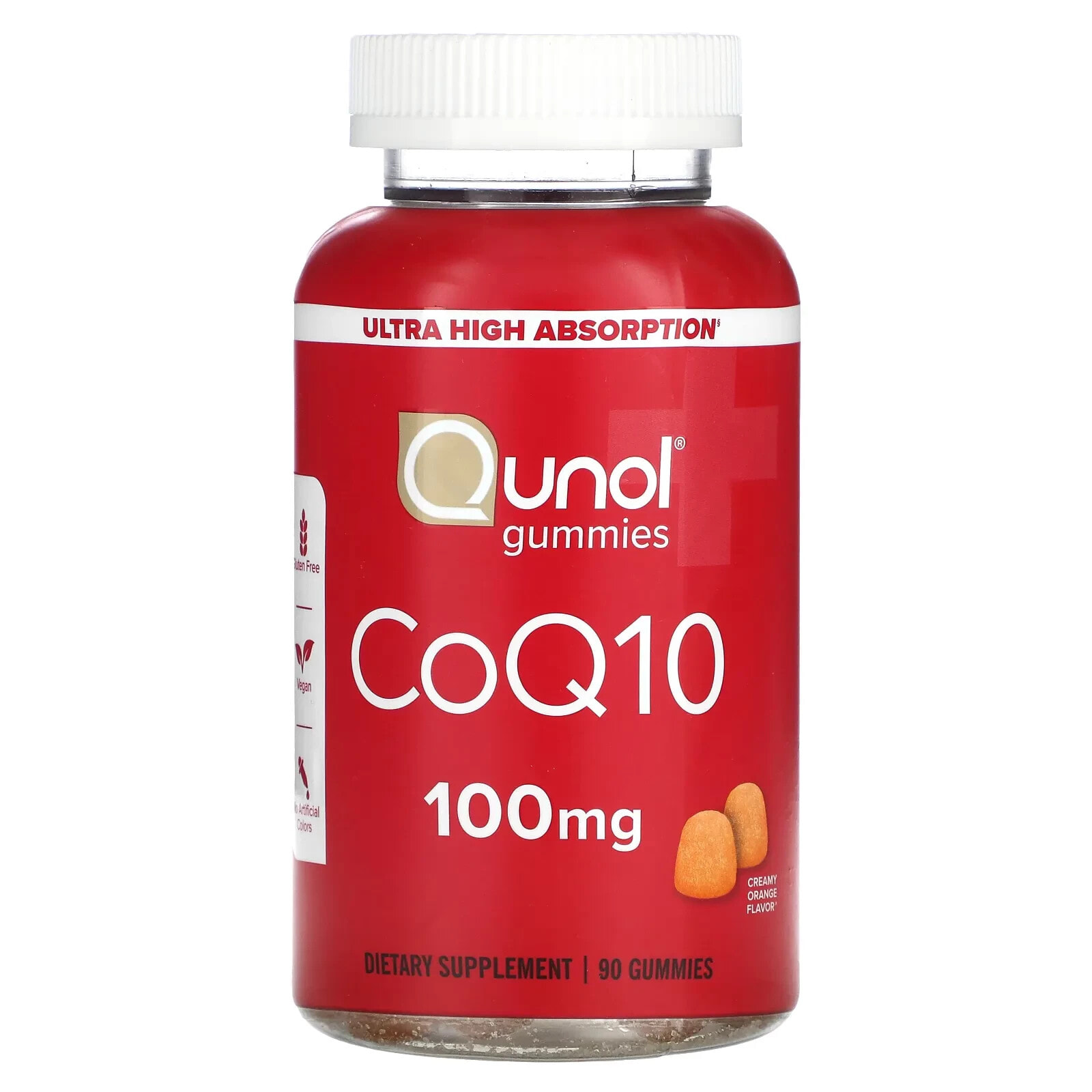 Qunol, Жевательные таблетки с коэнзимом Q10, кремовый апельсин, 50 мг, 90 жевательных таблеток