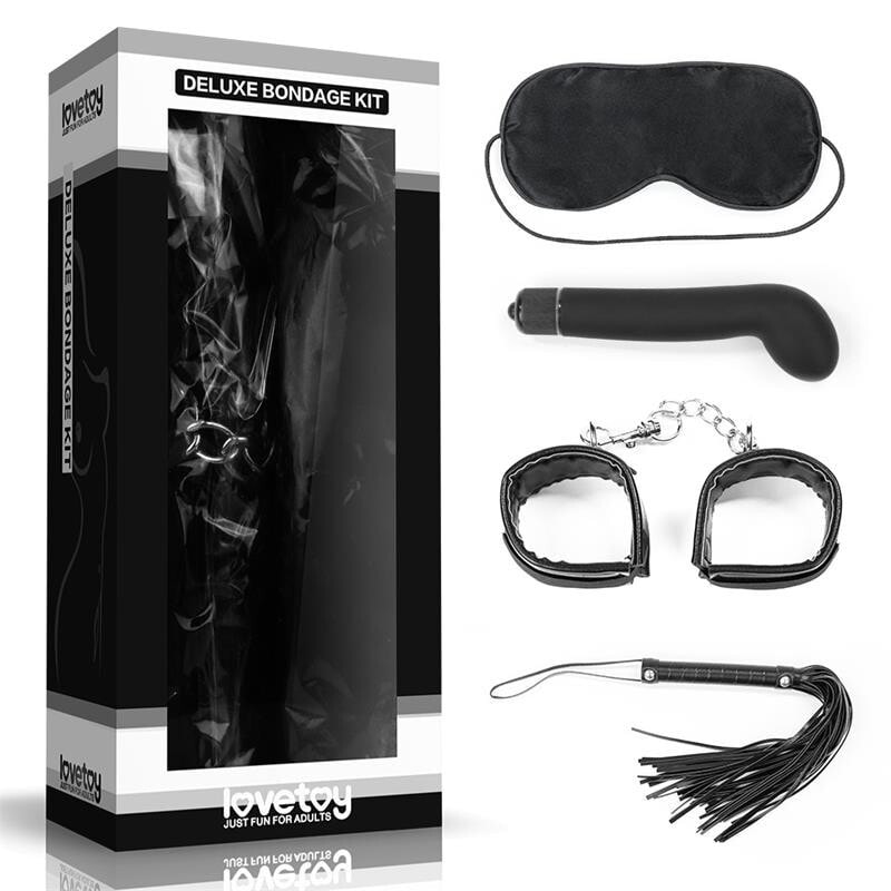Набор для БДСМ LOVETOY Bondage Kit Deluxe with Vibrator Black