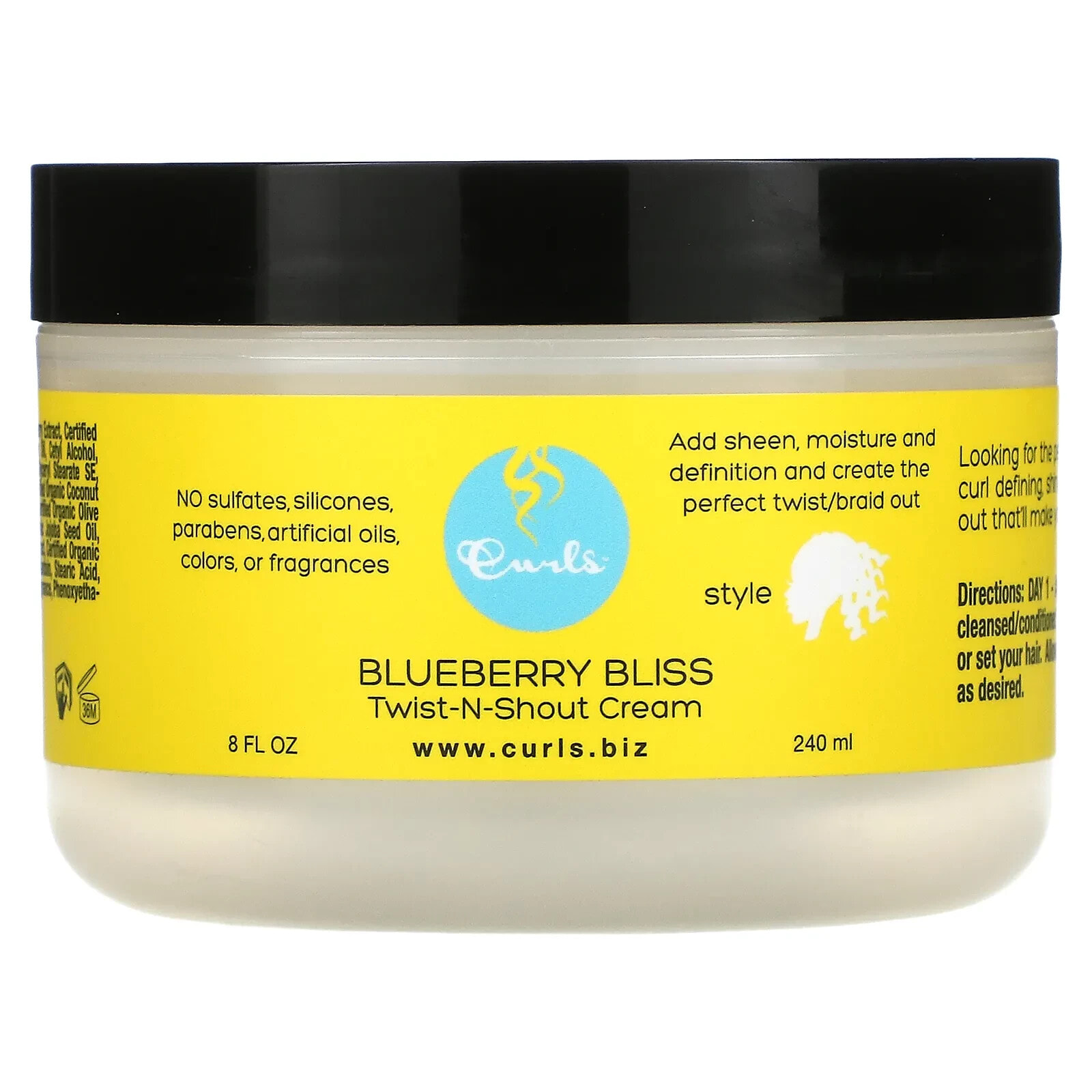 Curls Blueberry Bliss Twist-N-Shout Cream Крем для фиксации локонов 240 мл
