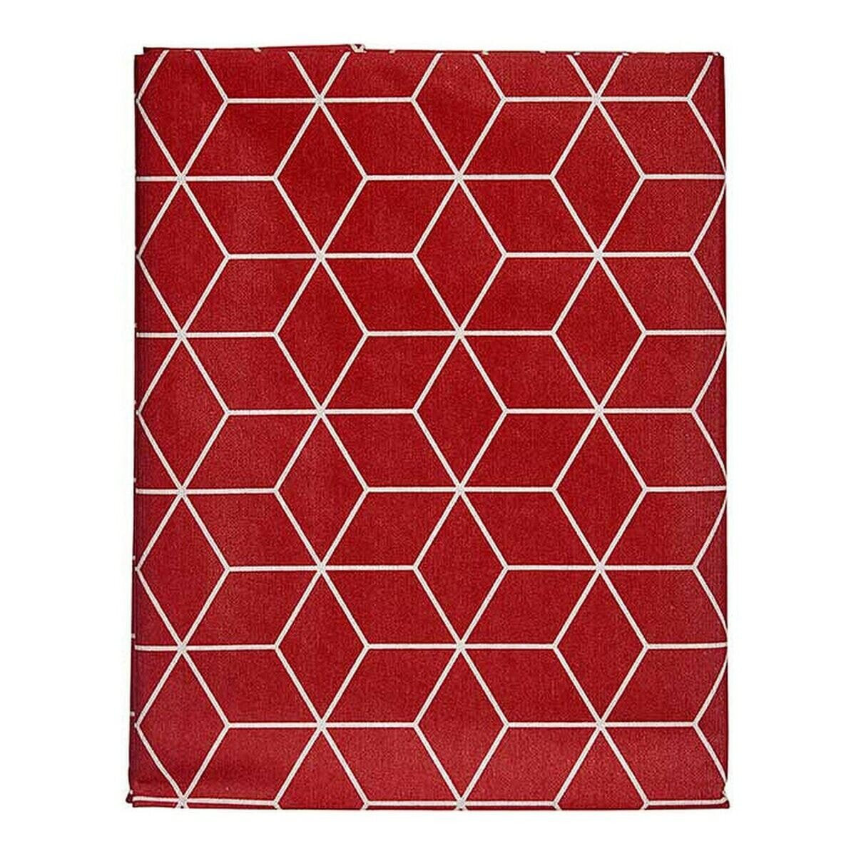 Tablecloth Abstract Maroon Thin canvas White (140 x 180 cm)