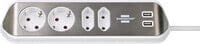 1153590420 - 2 m - 4 AC outlet(s) - Indoor - IP20 - Silver - White - 100 mm