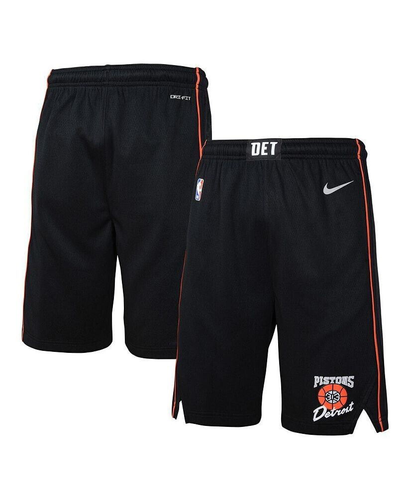 Nike big Boys Black Detroit Pistons 2023 24 City Edition Swingman Performance Shorts 17839521