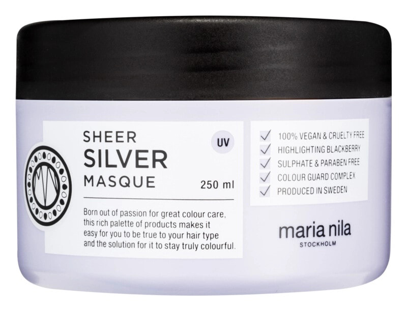 Maria Nila Sheer Silver Masque Питательная маска для светлых и осветленных волос, с защитой от УФ-лучей и выцветания 250 мл