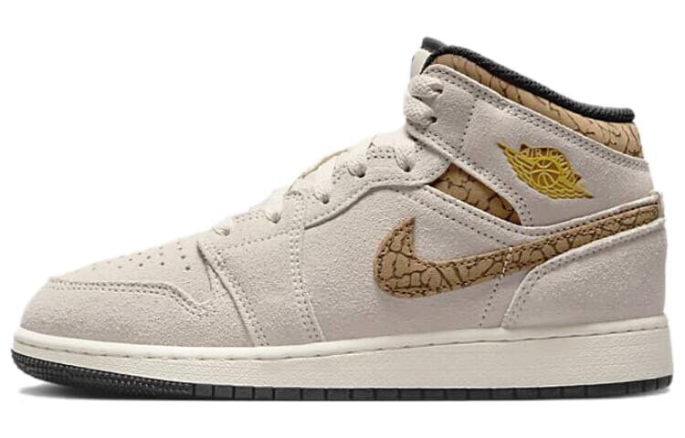 Jordan Air Jordan 1 Mid SE 防滑耐磨 中帮 复古篮球鞋 大童 米白 / Кроссовки Jordan Air Jordan 1 Mid SE DZ5369-102