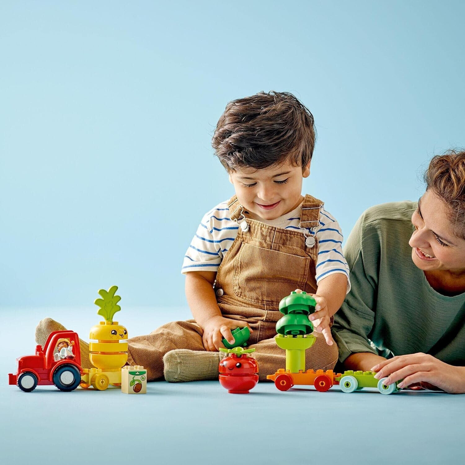 LEGO 10982 DUPLO My First Fruit and Vegetable Tractor, Sorting and Stacking  Toy for Babies and Toddlers Aged 1 and 10981 DUPLO My First Growing Carrot  Lego Стиль: Single купить от 2639