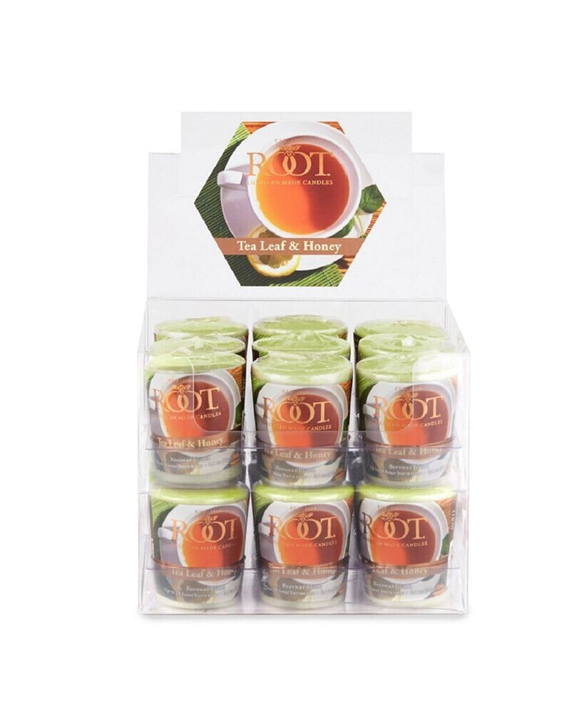 ROOT CANDLES votive Tea Leaf Honey 20 Hour Candles Set, 18 Piece