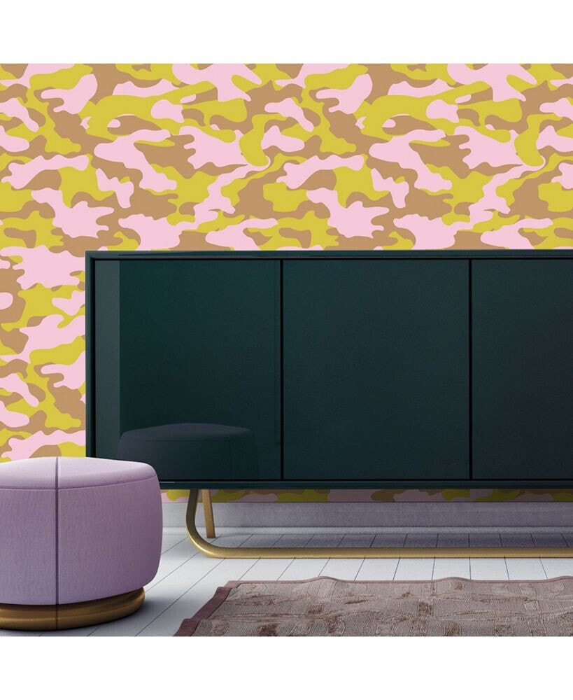 Tempaper cynthia Rowley for Glammo Pink, Lemon & Gold Self-Adhesive Wallpaper