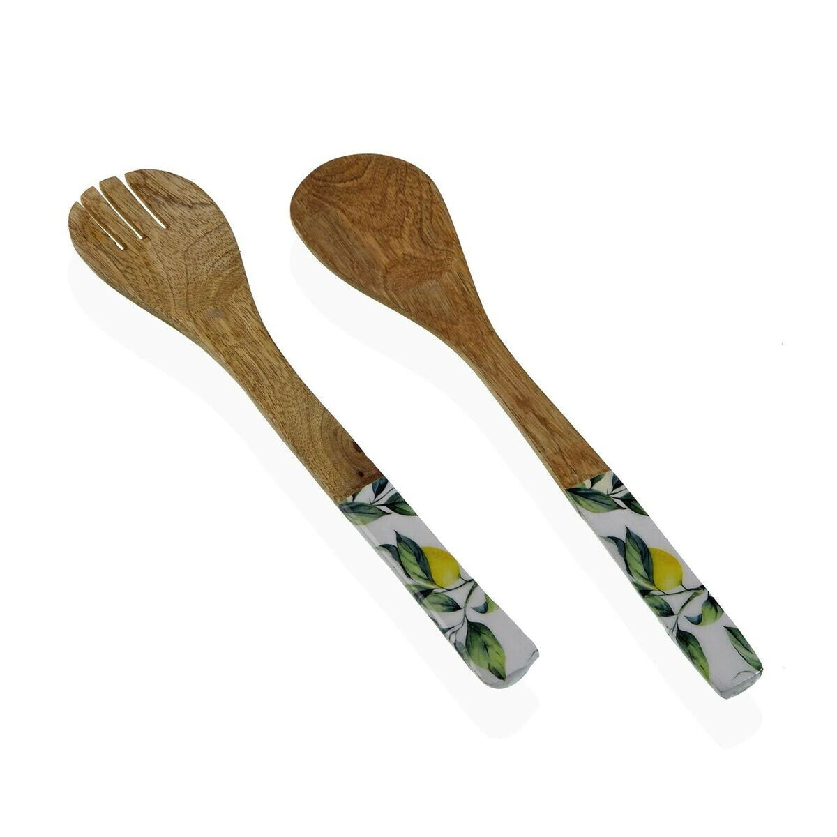 Kitchen Utensils Set Versa Lemon Bamboo Porcelain Mango wood