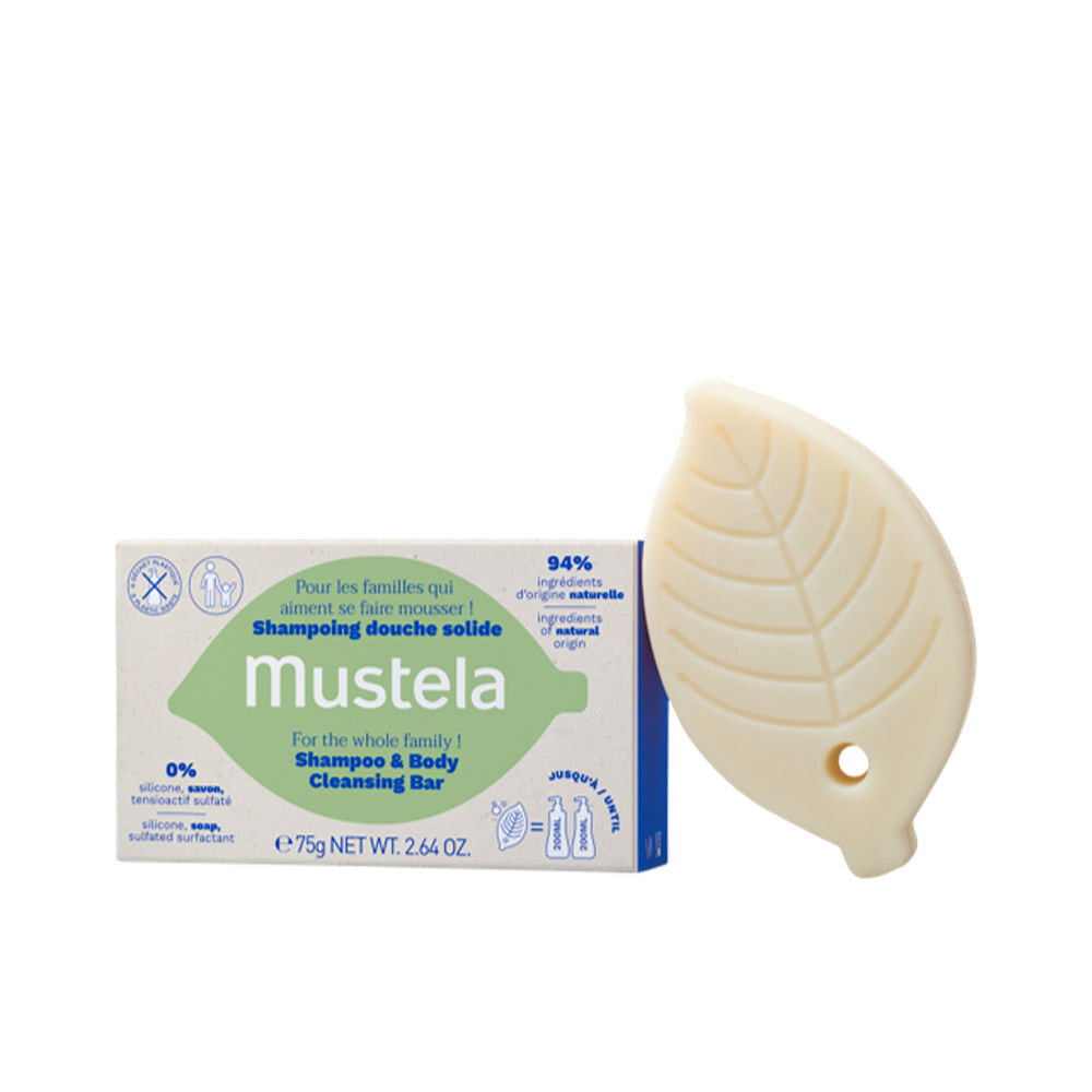 Mustela Shampoo & Body Cleansing Bar  Твердый шампунь и средство для купания для всей семьи  75 г
