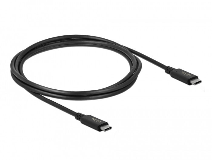 Компьютерный разъем или переходник DeLOCK 86980, 2 m, USB C, USB C, USB4 Gen 2x2, 20000 Mbit/s, Black