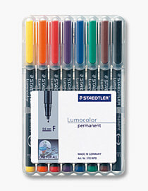 Staedtler 318 WP8 перманентная маркер Черный, Синий, Коричневый, Зеленый, Оранжевый, Красный, Фиолетовый, Желтый 8 шт
