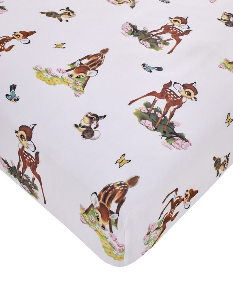 Disney vintage-Like Bambi Fitted Mini Crib Sheet