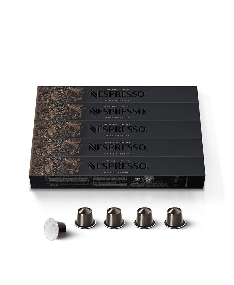 Nespresso capsules OriginalLine, Roma, Medium Roast Espresso Coffee, 50-Count Espresso Pods