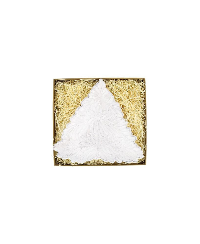 VIETRI lastra Dinnerware Holiday White Figural Tree Small Plate