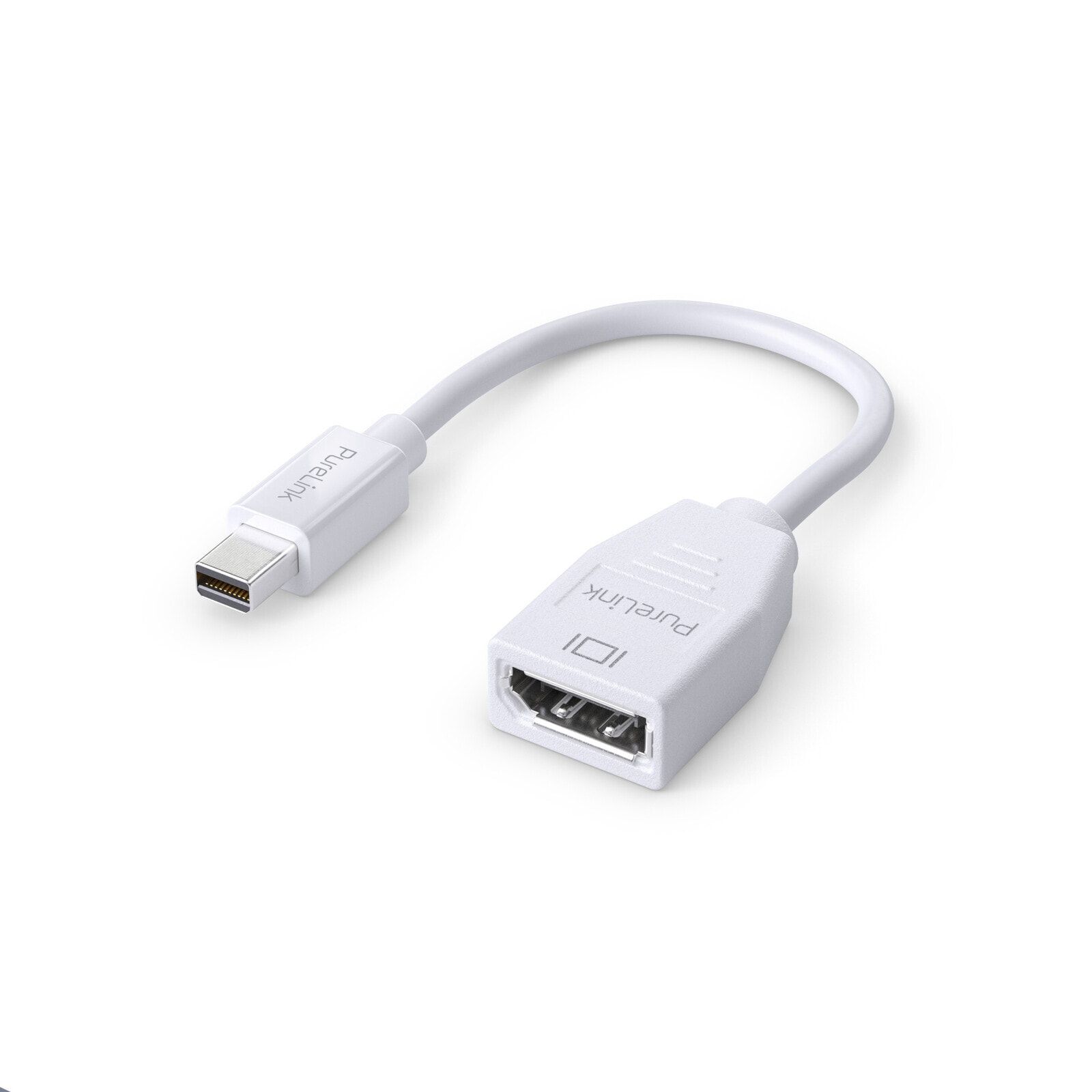 PureLink Premium 4K mini DisplayPort / DisplayPort Portsaver – White - Mini DisplayPort - DisplayPort - Male - White - 0.1 m - CE - ROHS - REACH - WEEE - VW-1