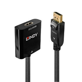 Lindy 41068 кабельный разъем/переходник DisplayPort 1.2 HDMI 2.0 Черный