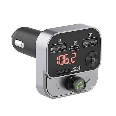 Just Wireless Bluetooth FM Transmitter with USB-C and USB-A Charging Port -