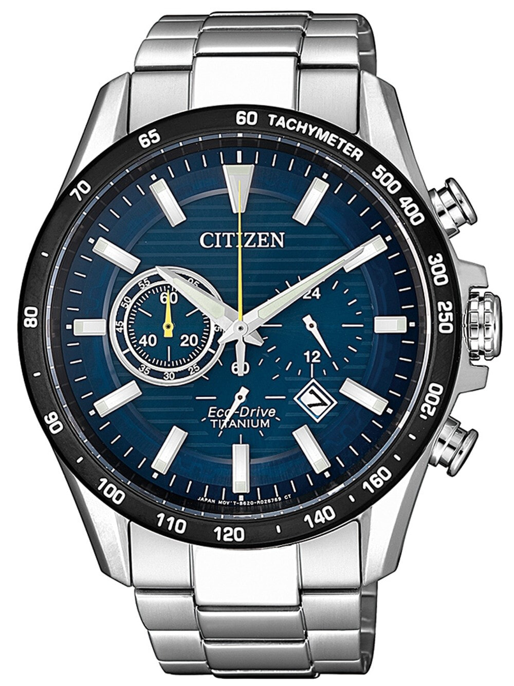 Мужские наручные часы с серебряным браслетом Citizen CA4444-82L Eco-Drive Titanium Chronograph 43mm 10ATM