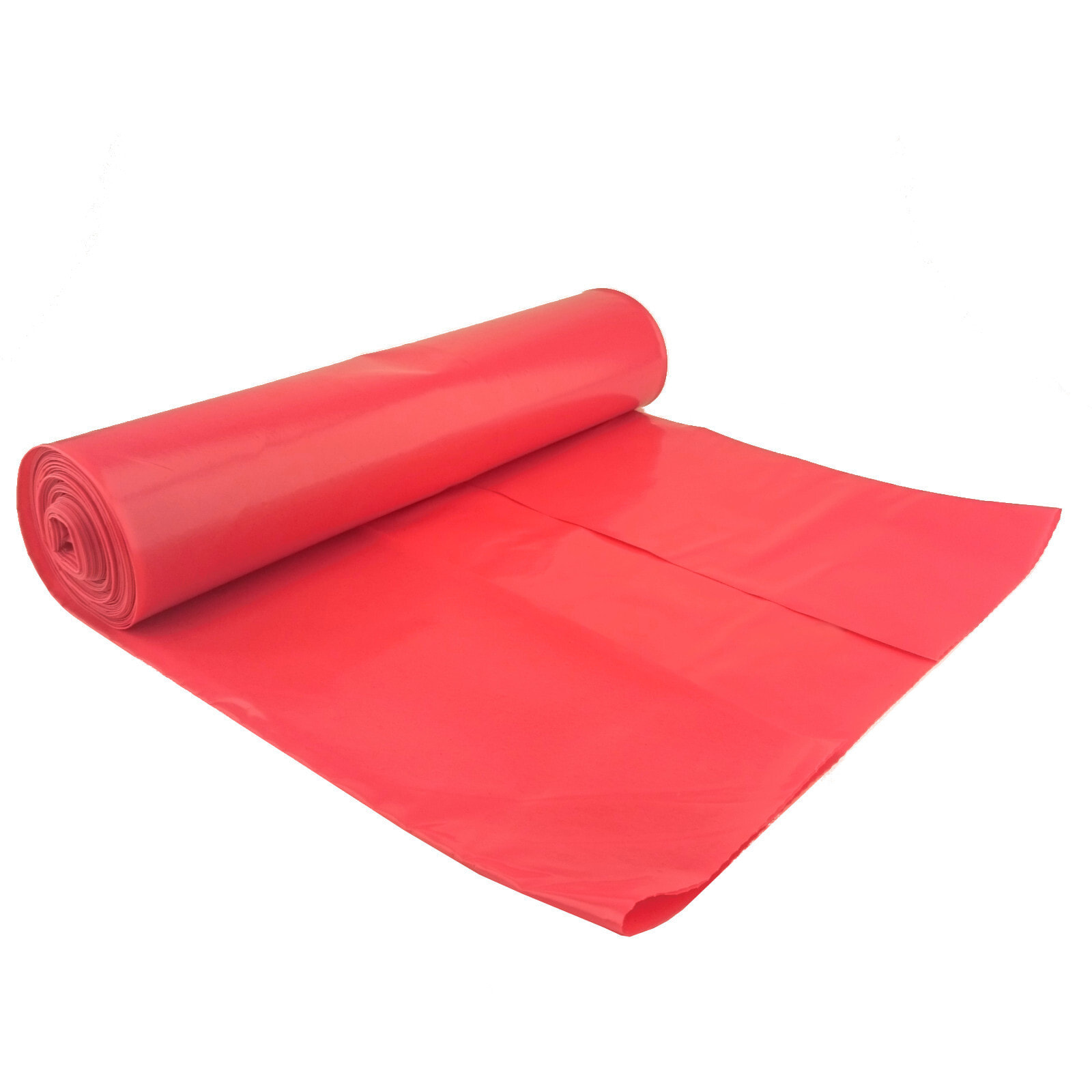 80 micron thick garbage bags. durable roll 15 pcs. - red 120L