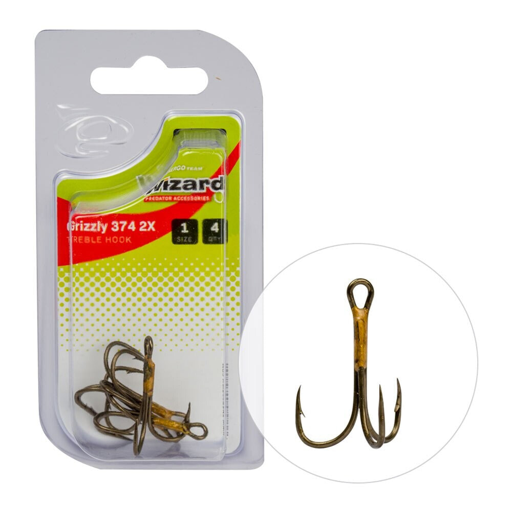 WIZARD Grizzly 374M 2X Treble Hook