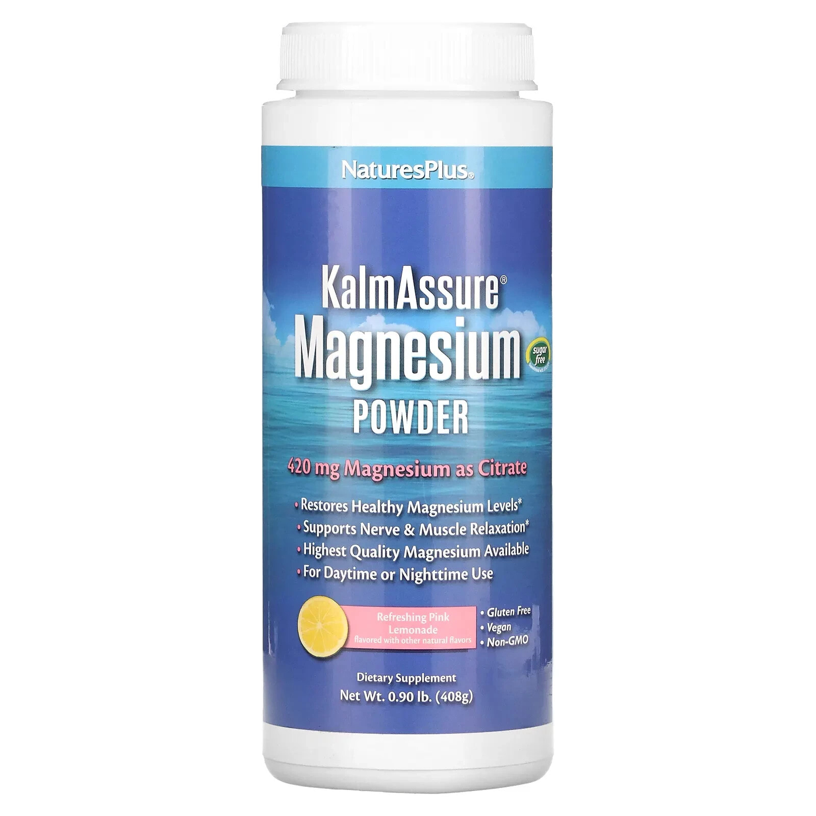 NaturesPlus, KalmAssure Magnesium Powder, Unflavored, 0.8 lb (360 g)