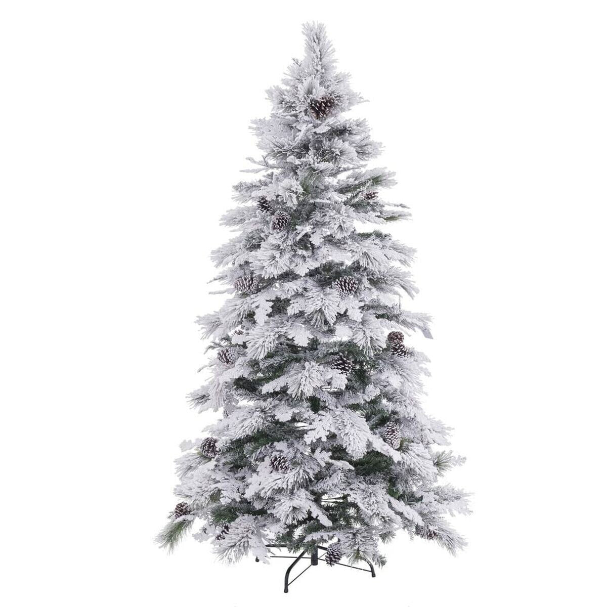 Christmas Tree White Green PVC Metal Polyethylene Snowfall 240 cm