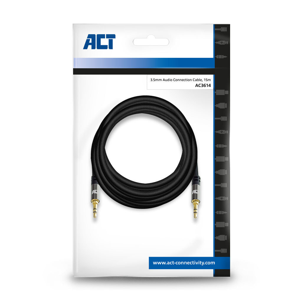 ACT AC3614 аудио кабель 15 m 3,5 мм Черный