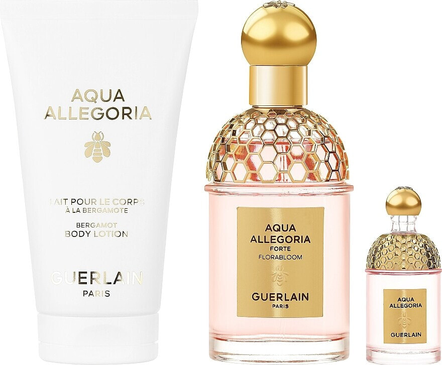 Guerlain Aqua Allegoria Forte Florabloom - Set (Eau de Parfum/75 ml + Körperlotion/75 ml + Eau de Parfum/7,5 ml)