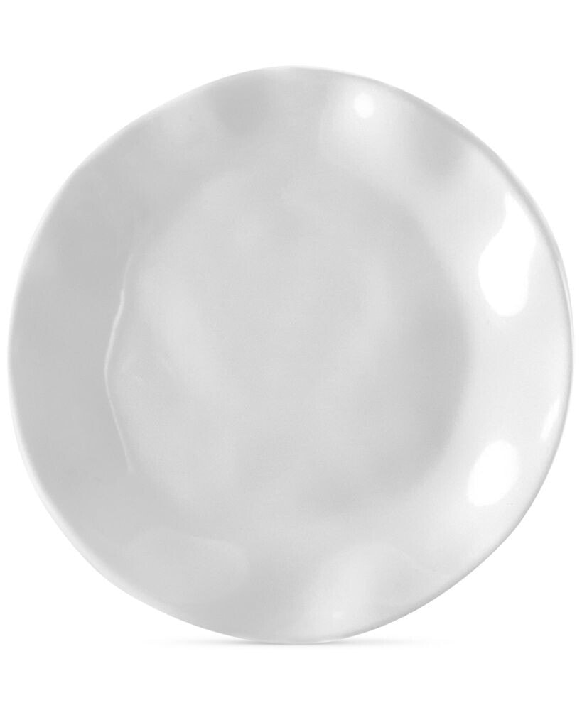 Q Squared ruffle White Melamine Appetizer Plate, Set of 4