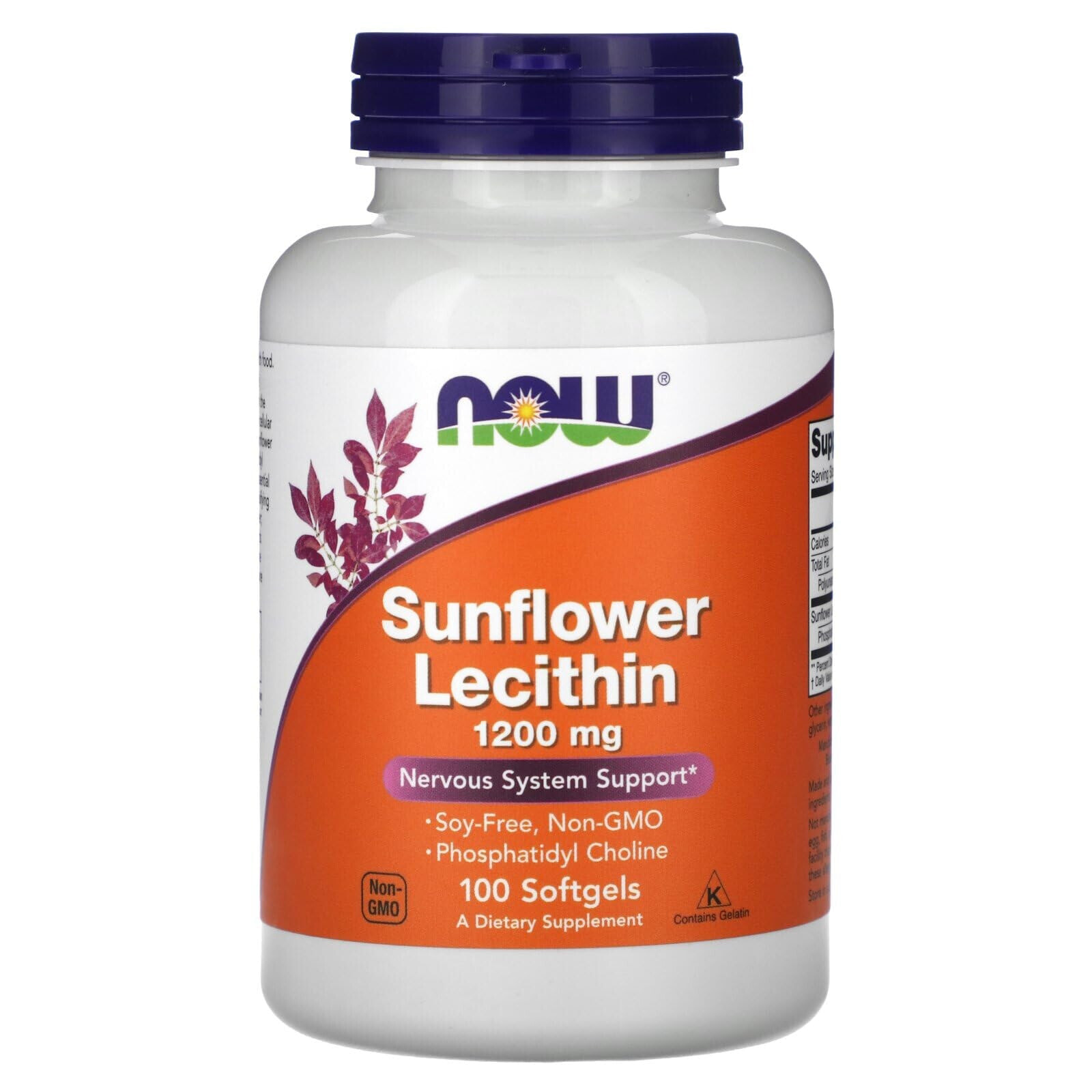NOW Sunflower Lecithin Чистый подсолнечный лецитин в порошке 454 г