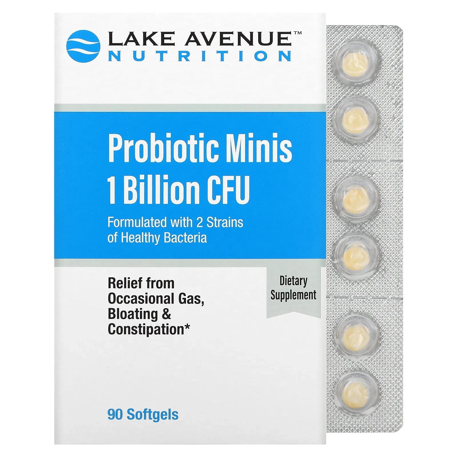 Probiotic Minis, 2 Strain Blend, 1 Billion CFU, 90 Softgels
